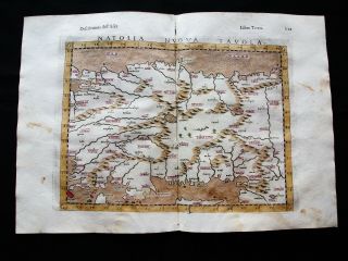 1599 Ptolemy: Map: Natolia Nova Tabulae: Asia Minor,  Middle East,  Turkey