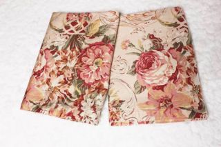Pair Ralph Lauren Guinevere Pink Roses Floral Standard Pillowcases