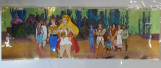 Filmation She - Ra Princess Of Power Animation Cel,  Background Bow Kowl Glimmer