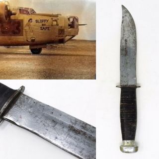 Sam W.  451st Bombardment Group B - 29 Pilot Theater Made Combat Knife Wwii Relic