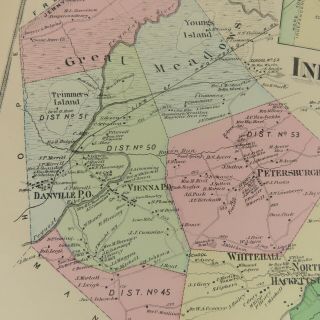1874 Map Independence,  NJ F.  W.  Beers Warren County Danville Vienna 3