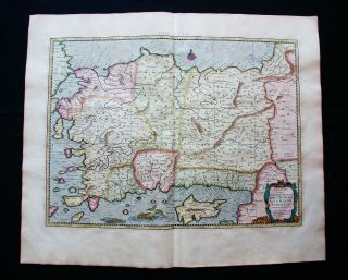 1698 Mercator Rare Map: Tab I° Asia: Bosphorus,  Turkey Cappadocia Cyprus Armenia