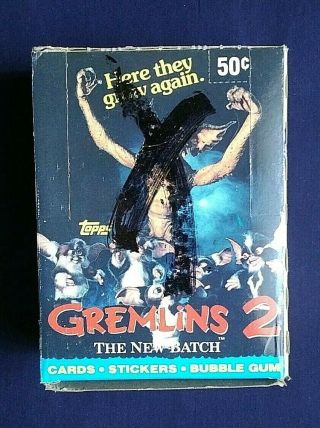 Vintage 1990 Topps Gremlins 2 Trading Card Box From Factory Case 36 Packs