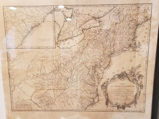 1755 Map Of Part Of North America,  By Gilles Robert De Vaugondy.