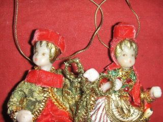 2 Vintage GERMANY KOESTEL WAX CHRISTMAS Angels Tree Ornaments Fairy Tale 2