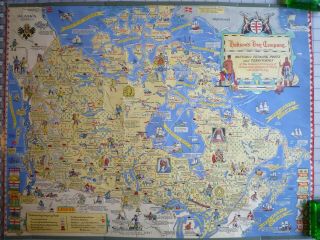 Map Hudson Bay Co.  Historic Trading Posts & Territories.  25.  5 " X 19.  5 ".