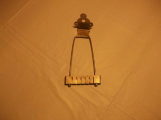 Vintage 1963 Gibson Nickel Trapeze Tailpiece,  Pre - Owned,  Rough Shape
