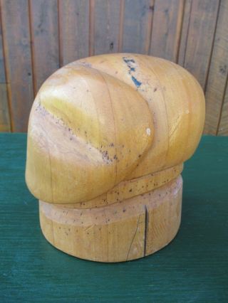 Vintage Hat Mold Stretcher Antique Wood Millinery Form 24 " Around