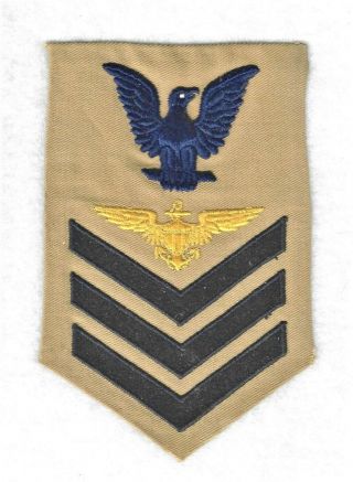 Rare Wwii U.  S.  Navy Aviation Pilot 1st Class Rate Badge Gold Right Facing Eagle