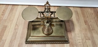 Antique 1827 English Letter Postal Scale Brass Nesting Weight Devon Imperial Uk