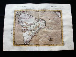 1599 Ptolemy: Map: Tierra Nova Tabulae: South America,  Argentina,  Brazil