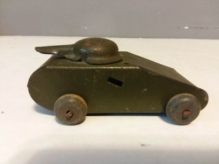 Vintage Buddy L? Steel Toy Tank 4 1/4 " Long