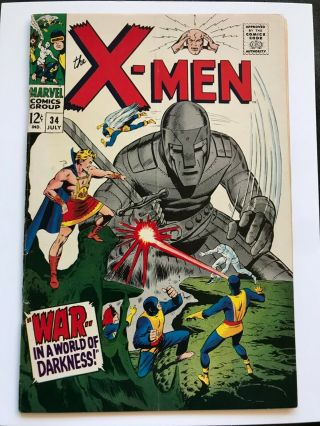 X - Men 34 (1967) Fine,  (fn, ) 6.  5; War In A World Of Darkness