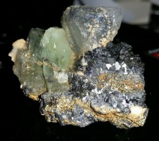 Fluorite W/ Sphalerite Crystal Naica Mexico Natural Mineral Display Specimen