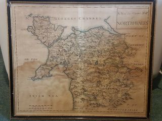 Antique A And Correct Map Of North Wales Framed Rob Morden?
