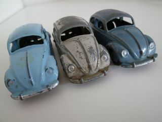 Vintage Dinky Toys 181 Volkswagen Beetle Oval Bug Trio Issued 1956