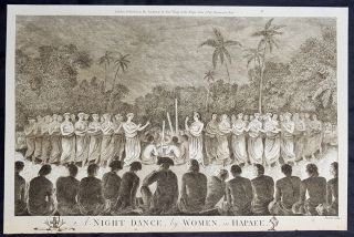 1784 Anderson Antique Print Women Dancing On Isle Of Lifuka Tonga Capt Cook 1777