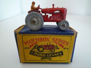 Vintage Moko Lesney No.  4b Massey Harris Tractor Issued 1957