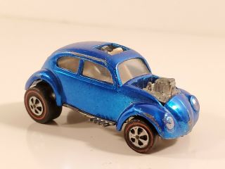 Hot Wheels Redlines Custom Volkswagen Blue 1967 Mattel Usa Vw Beetle