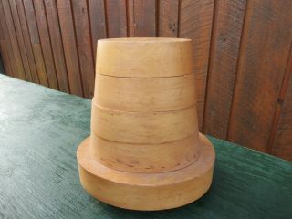 Vintage Top Hat Mold Stretcher Base Antique Wood Millinery Form 21 " Around 9