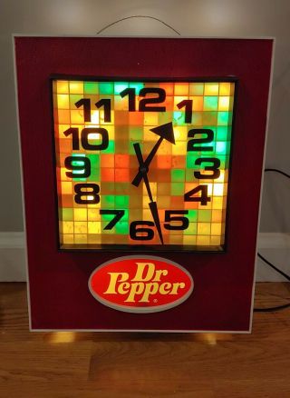 Vintage 1974 Dr.  Pepper Light Up Wall Clock