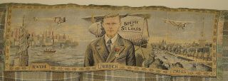 Vintage Charles Lindbergh Tapestry 1927 Spirit Of St Louis York Paris France