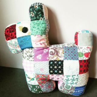Vintage Hand Stitched Quilt Stuffed Animal