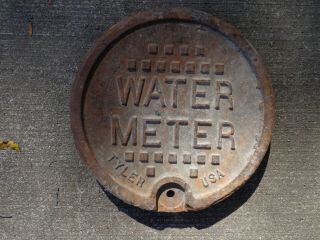 Heavy 12 " Antique Water Meter Main Cover Cast Iron Tyler Industrial
