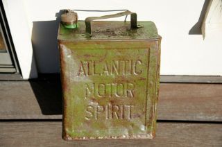 Atlantic Motor Spirit 2 Gallon Petrol Can And Brass Cap