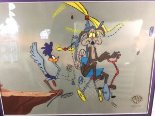 Wile E Coyote Roadrunner Production Animation Cel Warner Brothers Looney Tunes