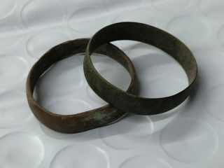 (a7) Early 1600’s Copper Rings Native American Indian Fur Trade