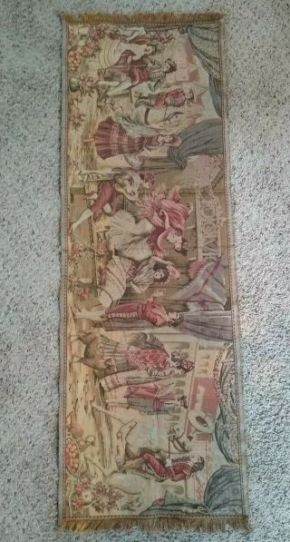 Vintage Italian Tapestry/table Runner/wall Art 56x19 In