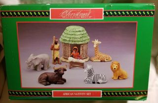 1995 House Of Lloyd Christmas Around The World 8 Piece African Nativity Set