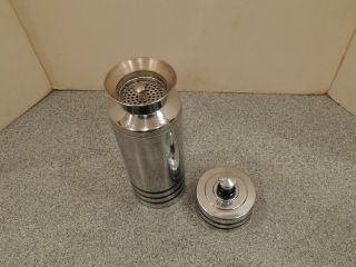 Vintage Chase Art Deco Gaiety Chrome Cocktail Shaker with Strainer 3