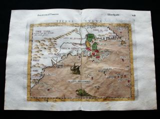 1599 Ptolemy: Map: Terra Nueva Tabulae: North America,  Canada Usa Quebec
