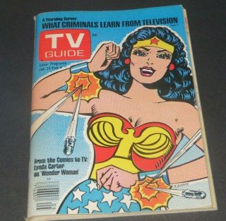 T.  V.  Guide January 29 - Feb 4 1977 Canadian Montreal Edition Wonder Woman Cover