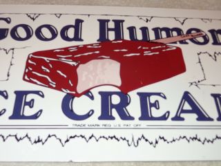 Vintage " Good Humor Ice Cream " Bar Truck 14 " Porcelain Metal Gasoline & Oil Sign