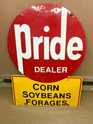 Pride Corn Soybean Forages Seed Dealer Metal Farm Sign 28 " X 20 "
