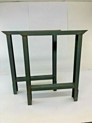 Vintage Industrial Work Bench Legs Table Base Pair Metal Industrial Rustic Gray