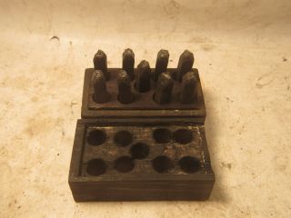 Vintage 1/4 " Steel Punches Numbers Stamp For Metal Wood Leather Made In Usa