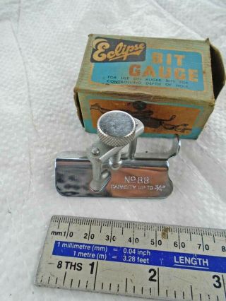 Vintage Boxed Eclipse No 88 Bit Gauge,  Drill Bit Depth Stop Cond Old Tool