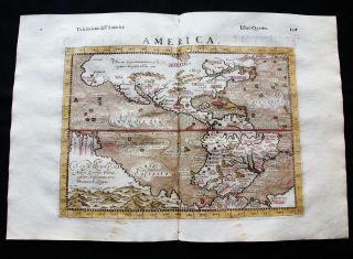 1599 Ptolemy: Map: America Nova Tabulae: United States,  Mexico,  Canada