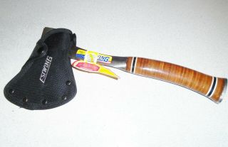 Estwing Usa All Steel Sportsmans Axe Leather Wrapped Grip Handle 13 1/2 " Long Ax