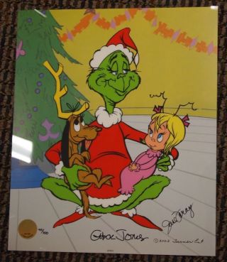 S/o Christmas Tree - O Ltd Cel How The Grinch Stole Christmas Signed June Foray