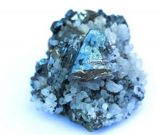 Tetrahedrite Xl W/ Bournorite Xls. ,  Pyrite,  And Quartz: Casalpaca,  Peru