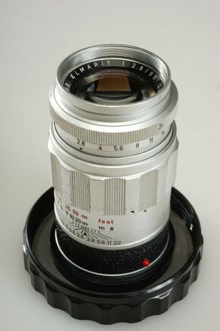 Vintage Leica Elmarit M 90mm F/2.  8 Chrome M - Mount Lens - Read