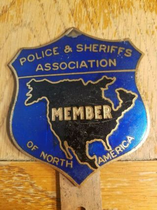 Police Sheriffs Assoc North America Porcelain Enamel License Plate Topper Sign