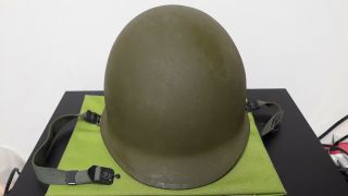 Vintage Ww2 Us Army M1 Steel Combat Helmet W/liner Capac.