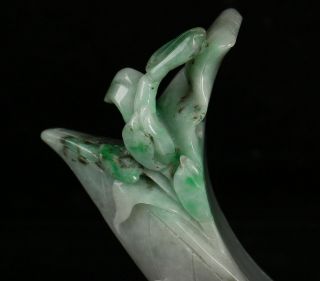 Cert ' d 2 Color Natural Grade A Jade Jadeite Statue Sculpture boat 船 r052722 2