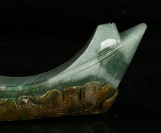 Cert ' d 2 Color Natural Grade A Jade Jadeite Statue Sculpture boat 船 r052722 3